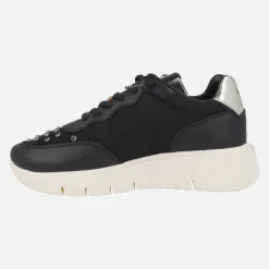 Zapatillas deportivas negras con adorno de oso dorado