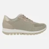 Zapatillas deportivas para mujer en combinado taupe - oro