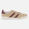 Zapatillas deportivas para hombre en piel serraje con detalle de franjas