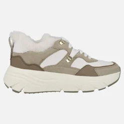 Zapatillas deportivas para mujer Diamanta en combinado blanco y beige
