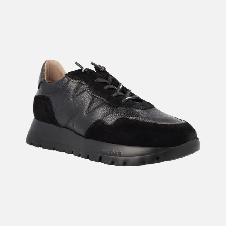 Zapatillas deportivas para mujer Wonders A-2473 Negro - Plomo