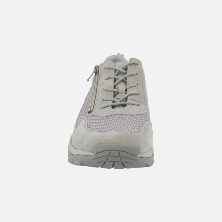 Zapatillas deportivas para mujer en piel y rejilla con cremallera