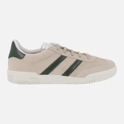 Zapatillas deportivas para hombre en piel serraje con detalle de franjas