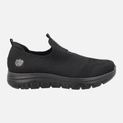 Zapatillas deportivas sin cordones estilo calcetín en tejido negro