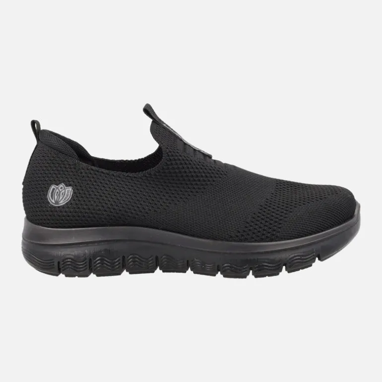 Zapatillas deportivas sin cordones estilo calcetín en tejido negro
