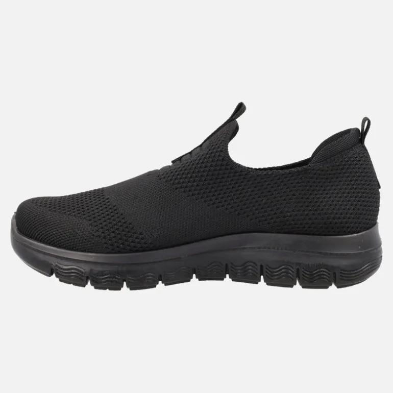 Zapatillas deportivas sin cordones estilo calcetín en tejido negro