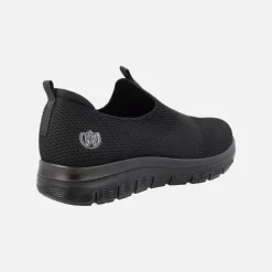 Zapatillas deportivas sin cordones estilo calcetín en tejido negro