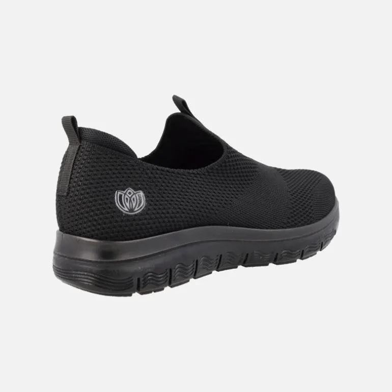 Zapatillas deportivas sin cordones estilo calcetín en tejido negro