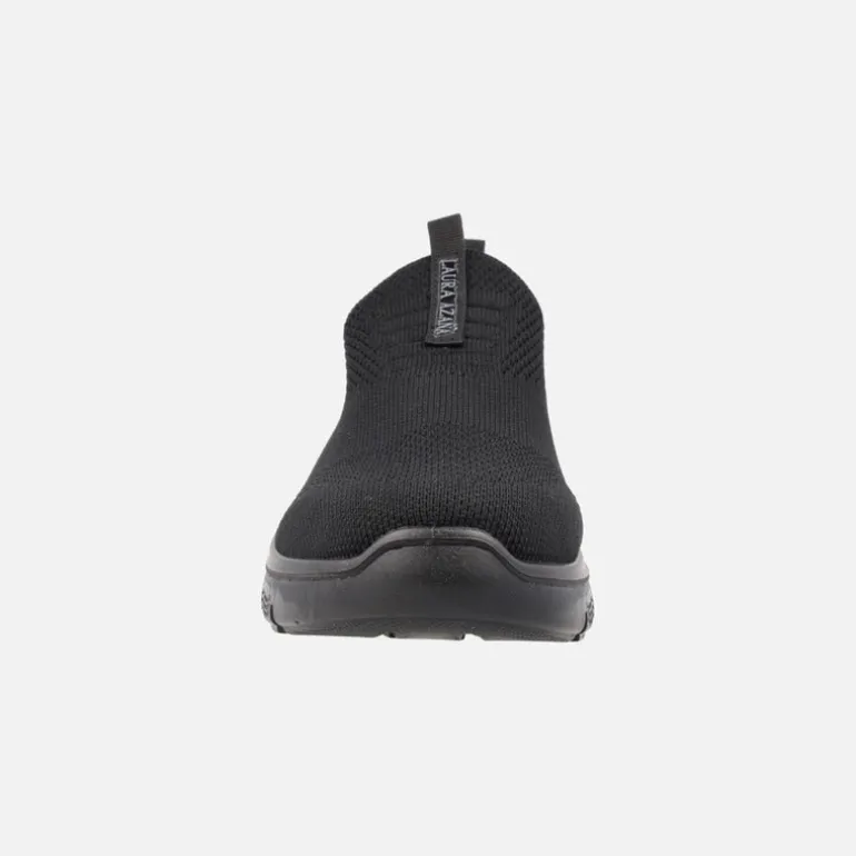 Zapatillas deportivas sin cordones estilo calcetín en tejido negro