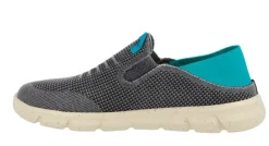 Zapatillas en tejido gris con talonera azul para hombre
