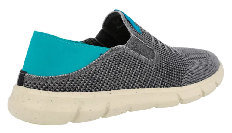 Zapatillas en tejido gris con talonera azul para hombre