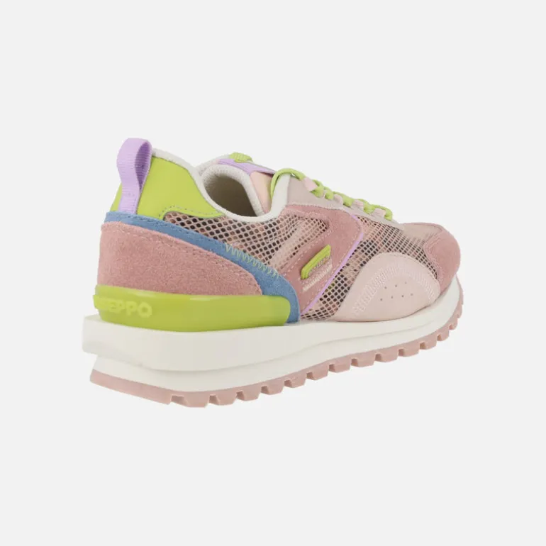 Zapatillas multi material en piel y rejilla Cavendish