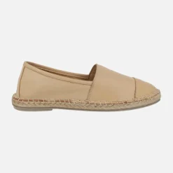 Zapatillas planas de esparto en piel con puntera Alba