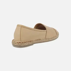 Zapatillas planas de esparto en piel con puntera Alba
