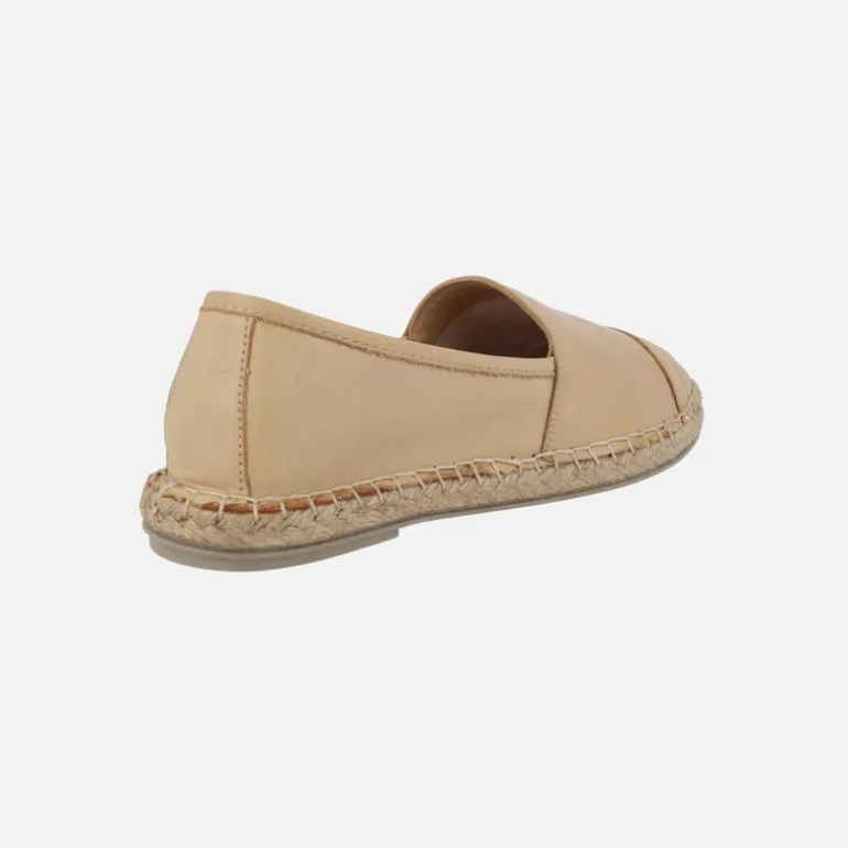 Zapatillas planas de esparto en piel con puntera Alba