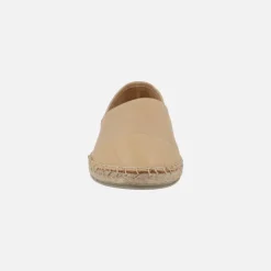 Zapatillas planas de esparto en piel con puntera Alba