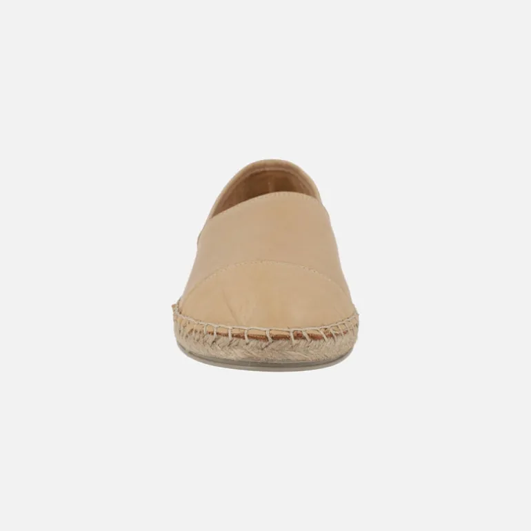 Zapatillas planas de esparto en piel con puntera Alba