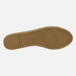Zapatillas planas de esparto en piel con adorno joya
