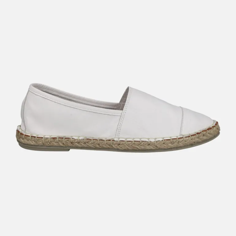 Zapatillas planas de esparto en piel con puntera Alba