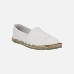 Zapatillas planas de esparto en piel con puntera Alba