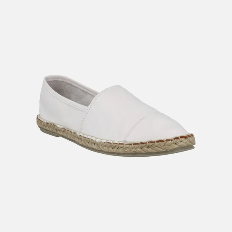 Zapatillas planas de esparto en piel con puntera Alba