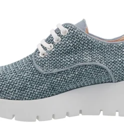 Zapatos blucher con cordones en rafia trenzada