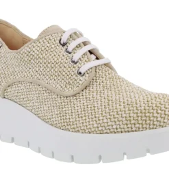 Zapatos blucher con cordones en rafia trenzada