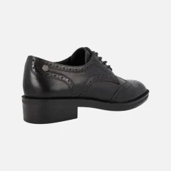 Zapatos blucher para la vega en piel negra con picados