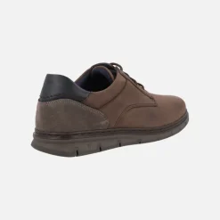 Zapatos casual con cordones para hombre en combinado multimaterial