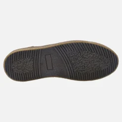 Zapatos casual de cordones en nobuck negro con talonera marrón