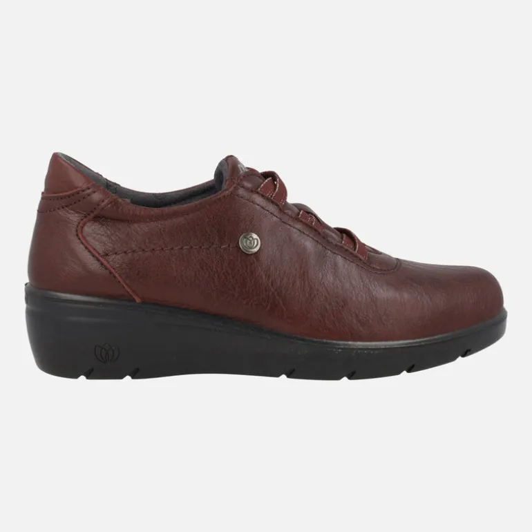 Zapatos confort de piel con cordones elásticos