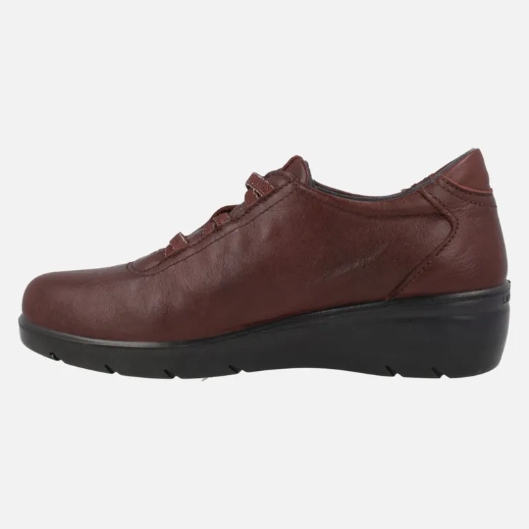 Zapatos confort de piel con cordones elásticos