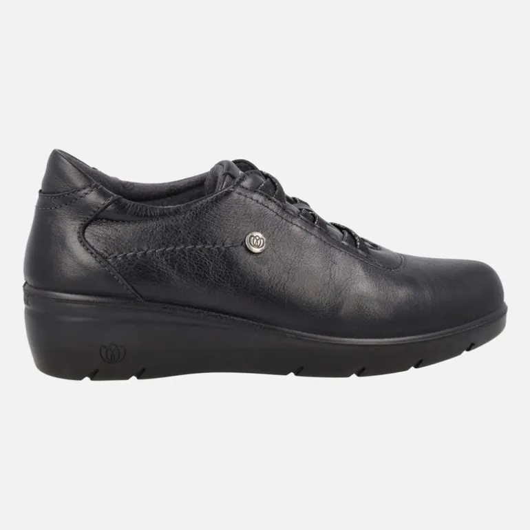 Zapatos confort de piel con cordones elásticos