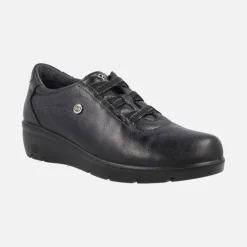 Zapatos confort de piel con cordones elásticos