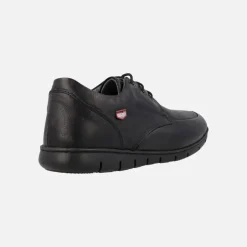 ZAPATOS CONFORT PARA HOMBRE EN PIEL NEGRA CON CIERRE DE CORDONES
