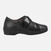 Zapatos confort para mujer en combinado negro con cierre de velcro
