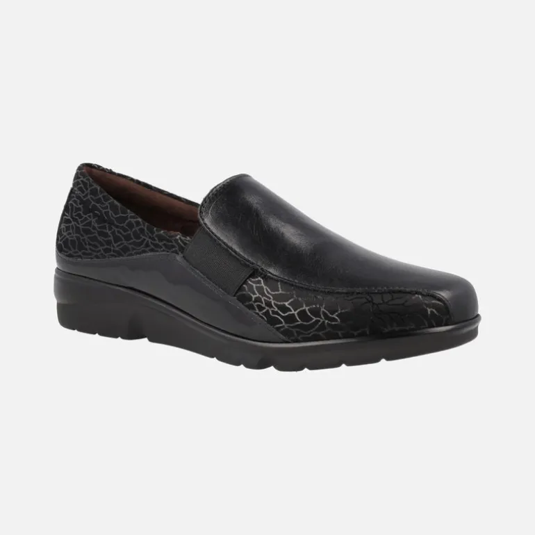 Zapatos confort para mujer en combinado negro