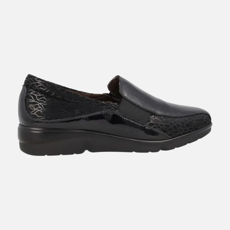 Zapatos confort para mujer en combinado negro