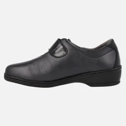 Zapatos confort para mujer en combinado negro con cierre de velcro