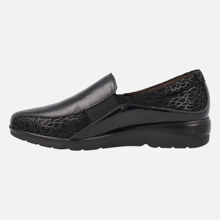 Zapatos confort para mujer en combinado negro