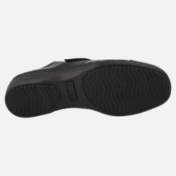 Zapatos confort para mujer en combinado negro con cierre de velcro