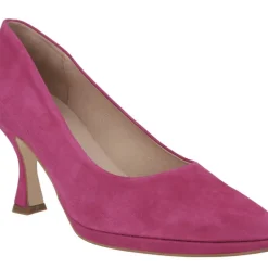 Zapatos corte salón de ante con plataforma y tacones de 8 cms