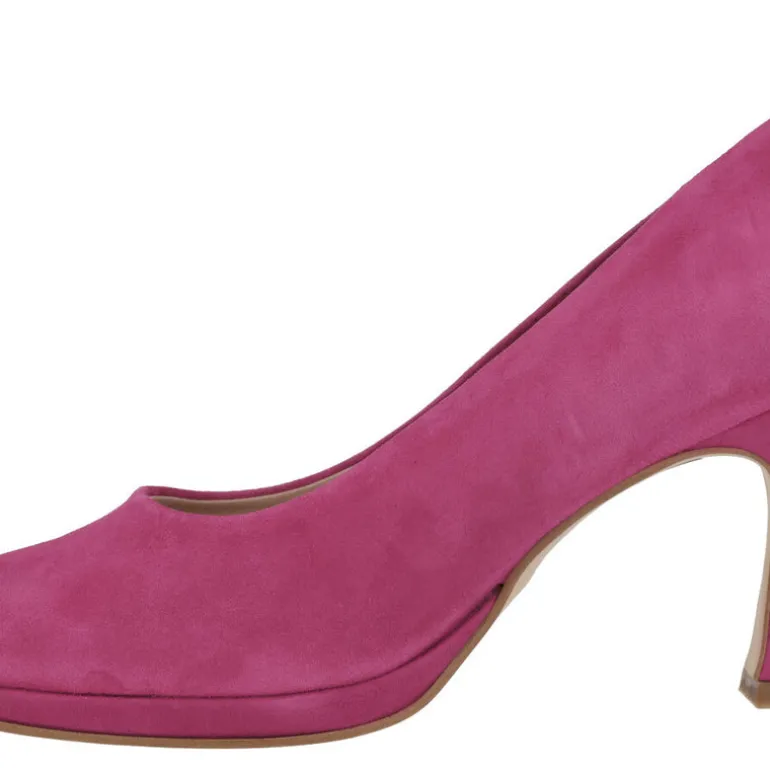 Zapatos corte salón de ante con plataforma y tacones de 8 cms
