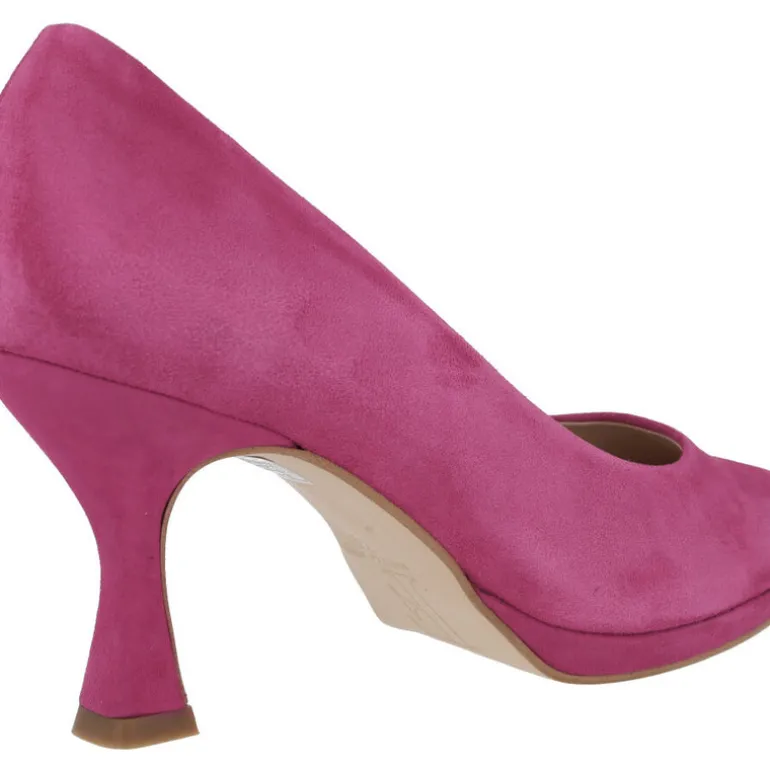 Zapatos corte salón de ante con plataforma y tacones de 8 cms