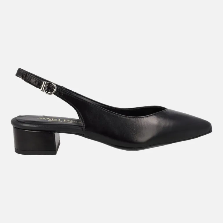 Zapatos corte salón de piel destalonados
