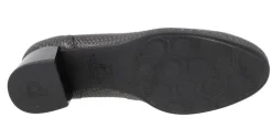 Zapatos corte salón de piel grabada con tacón bajo