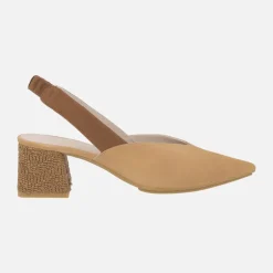 Zapatos corte salón destalonados con tacón de rafia Chista