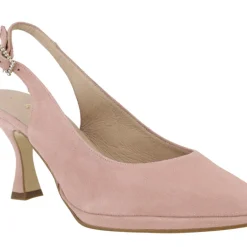 Zapatos corte salón destalonados con hebilla de pedrería