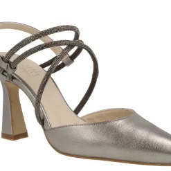 Zapatos corte salón destalonados Giselda con tiras de strass