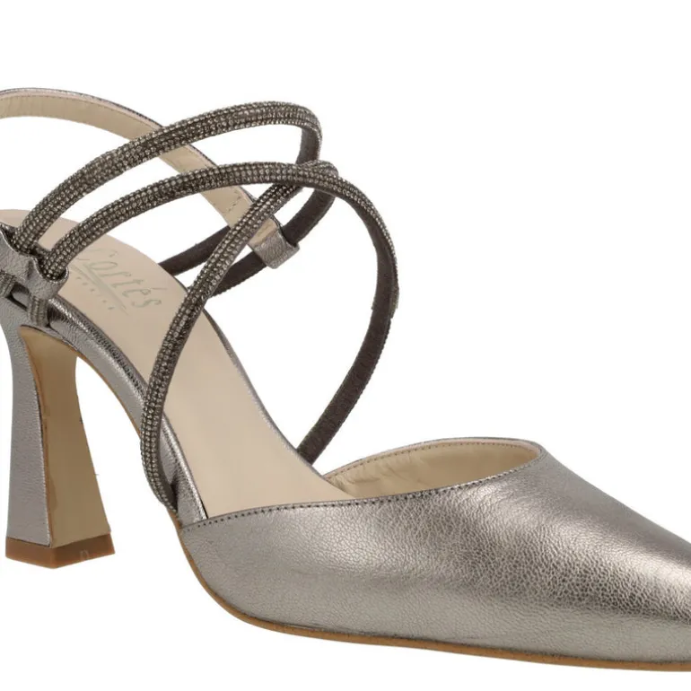 Zapatos corte salón destalonados Giselda con tiras de strass